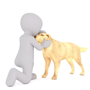 brown dog with person illustration thumbnail