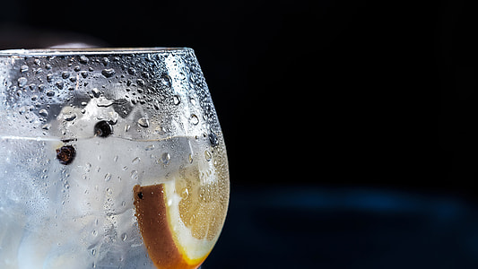 selective focus photo of drinking glass with water and orange slice thumbnail