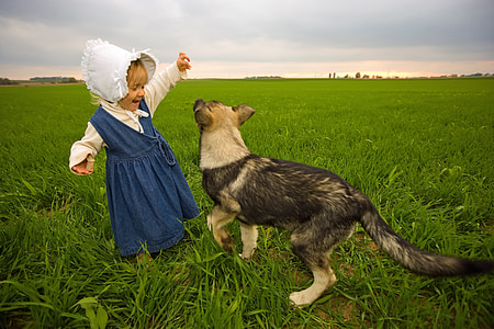 toddler wearing headdress in grass field thumbnail