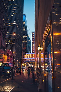 photograph of Radio City Music Hall during nighttime thumbnail