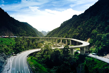 concrete highway near mountain thumbnail