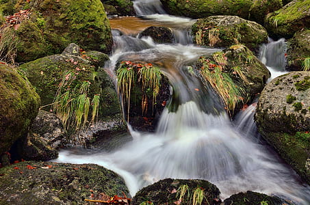 time lapse photography of river near rocks during daytime thumbnail
