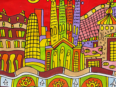 multicolored buildings illustration thumbnail