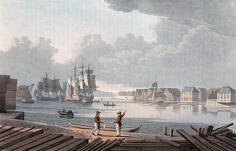 Cityscape and port of Christiania in 1800 thumbnail