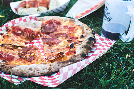 Pizza Salami on a grass thumbnail