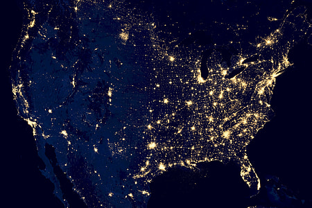 white, crystal, usa, city lights, space, night thumbnail