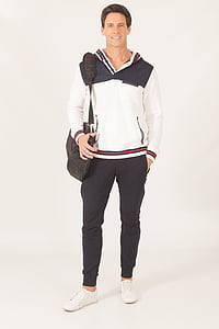man in black pants carrying a black sling bag thumbnail