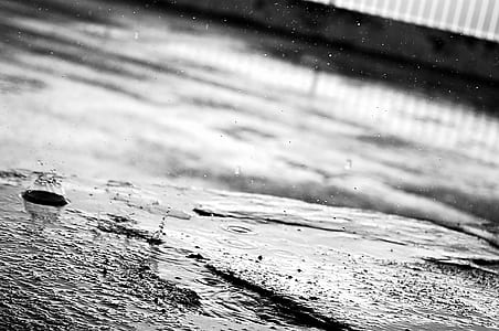 grayscale photo of water drops thumbnail