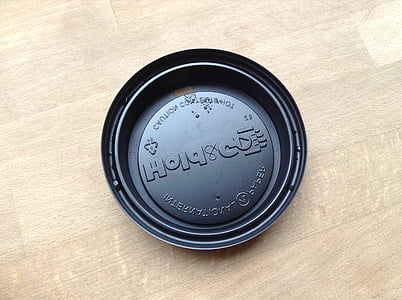 black disposable plastic lid thumbnail