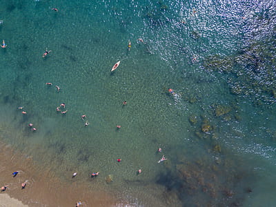 high-angle photography of body of water thumbnail