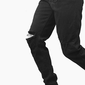 distressed black denim jeans thumbnail