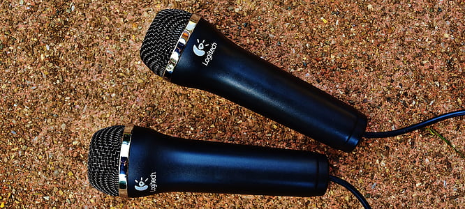 two black Logitech microphones thumbnail