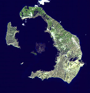 Satellite View of Santorini, Greece thumbnail
