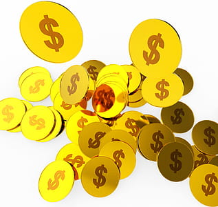 Dollar Coins Indicating United States And Bank thumbnail