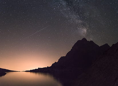 sky, night, silhouette, mountain thumbnail