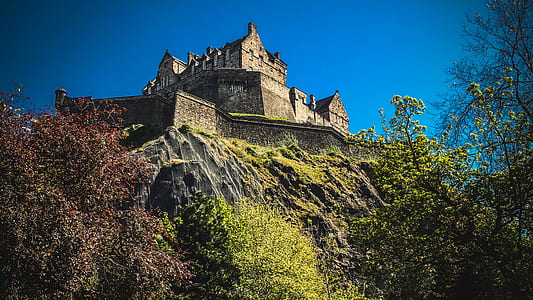 landscape, building, trees, hill thumbnail