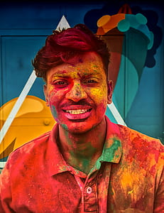 holi, person, portrait, moustache, face thumbnail