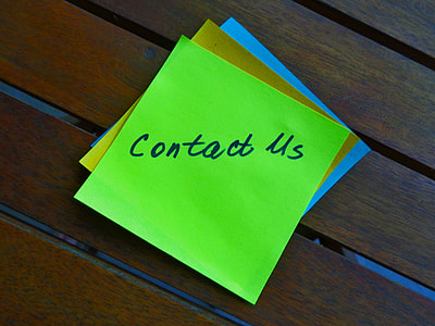 green contact us printed sticky note thumbnail