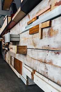 Wooden installation with shelves thumbnail
