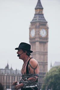 man wearing hat standing outdoors thumbnail
