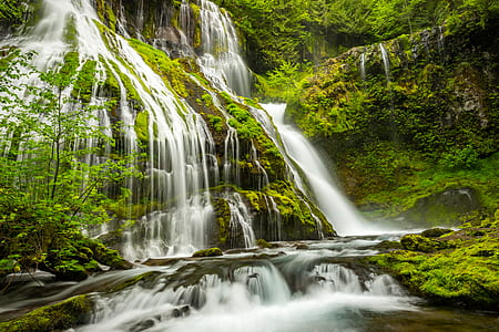time-lapse photography of water falls at daytime thumbnail