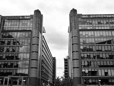 black-and-white, city, sky, lights thumbnail