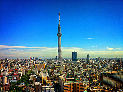 Cityview with skyree in the middle in Tokyo, Japan thumbnail