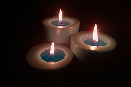 thee white candles with lights thumbnail