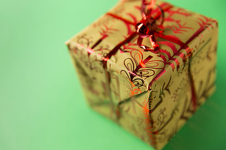 Closeup shot with shallow depth of field of a Xmas present. Image captured with a Canon 6D thumbnail