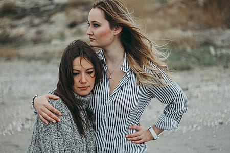 Woman in Black and White Striped Dress Shirt thumbnail