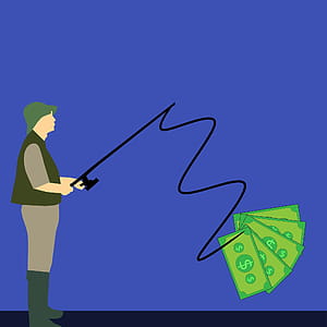 Man fishing for money. thumbnail