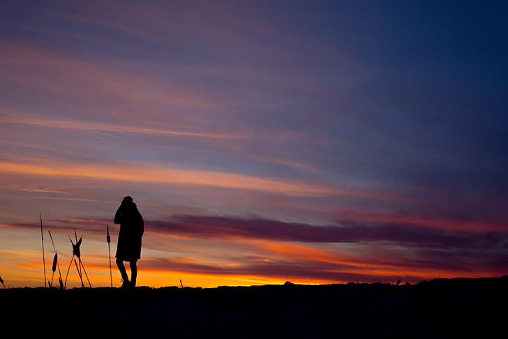 Prairie Sunset Silhouette Photo