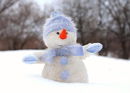 focused photo of snowman thumbnail