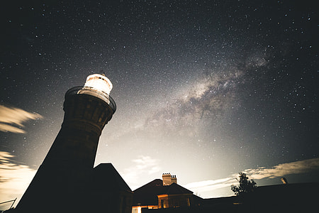 silhouette of house under starry night thumbnail