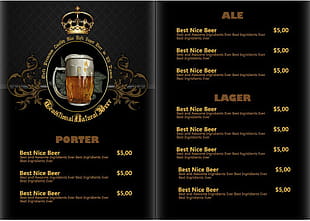 Pub Beer Menu Vintage Styles Vector Eps File Free Graphics Uihere