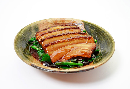 grilled pork on gray plate thumbnail
