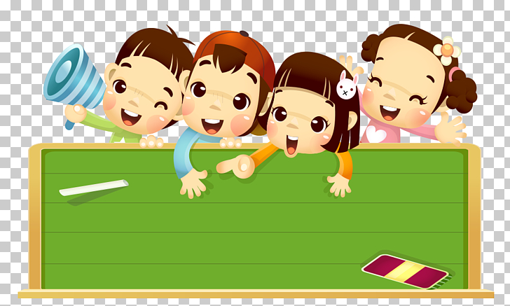 blackboard learn cartoon child school children four girls children at school cartoon