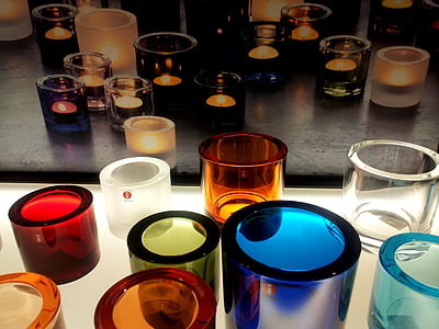 assorted-colored glass candle holders thumbnail