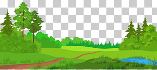 Meadow , Meadow with Trees , desired pathway near trees and body of water artwork PNG clipart