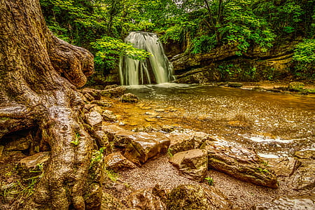timelapse photo of a river and waterfalls thumbnail