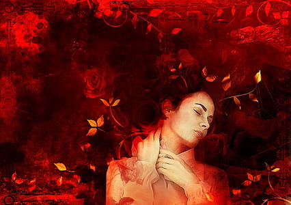woman with v-neck collared shirt floral illustration thumbnail