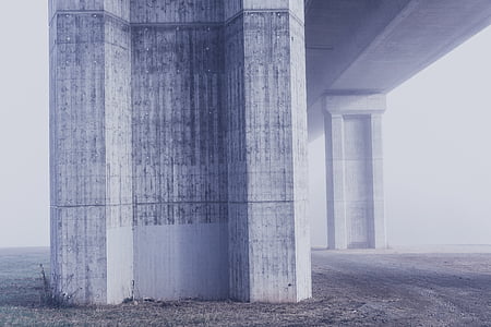 low angle photo of white concrete bridge thumbnail