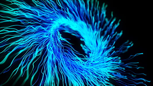 steel-wool photography of teal and blue lights thumbnail