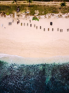 top view of seashore during daytime thumbnail