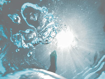person's foot on water thumbnail