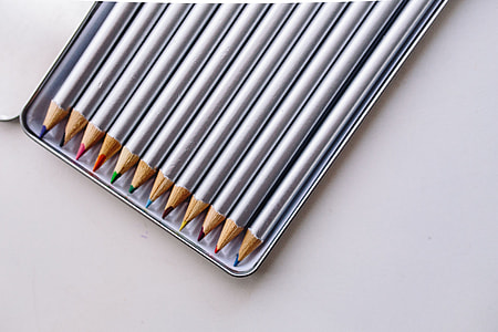 Silver crayons in a box thumbnail