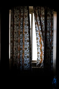 blue and brown curtain thumbnail