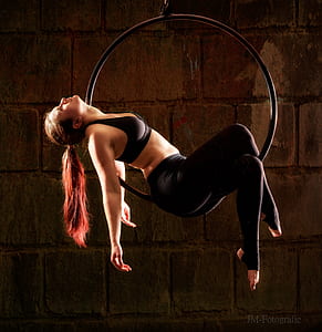 women's black sports bra and pants thumbnail