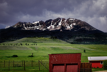 photo of grass field near mountain thumbnail