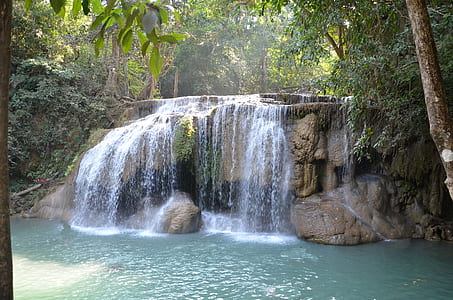 waterfall surrounded by trees thumbnail